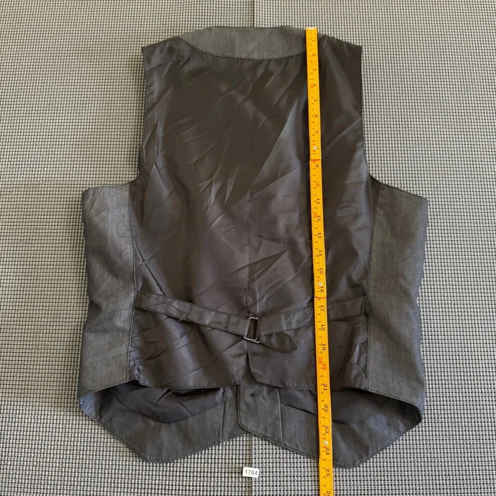 Rock & Republic Mens Charcoal Gray Button Front Waistcoat Vest Size M